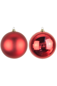 25cm Red Bauble Set Shiny/Matt (4 pc)