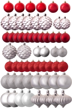 The Red & Silver Bauble 60pc Base Set