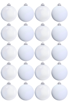 15cm White Bauble Set Shiny/Matt (20 pc)