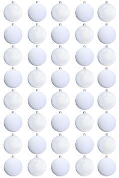 10cm White Bauble Set Shiny/Matt (40 pc)