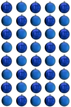 10cm Blue Bauble Set Shiny/Matt (40 pc)