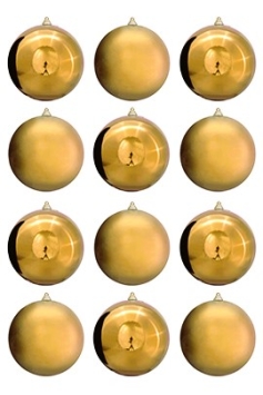 20cm Gold Bauble Set Shiny/Matte (12 pc)