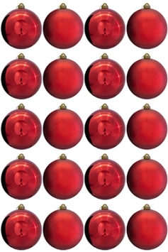 15cm Red Bauble Set Shiny/Matt (20 pc)