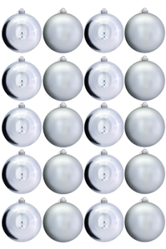 15cm Silver Bauble Set Shiny/Matt (20 pc)