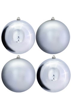 25cm Silver Bauble Set Shiny/Matt (4 pc)