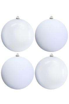 25cm White Bauble Set Shiny/Matt (4 pc)