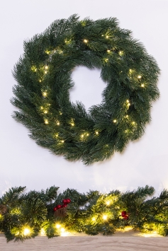 The 60cm Pre-lit Vivente Fir Wreath