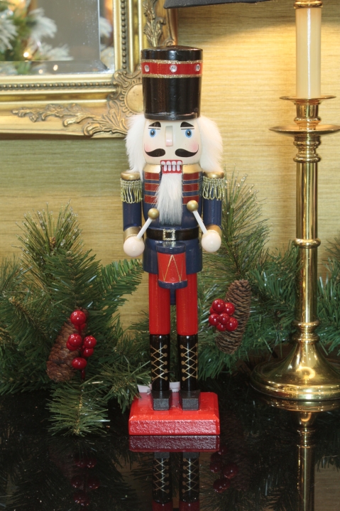 38cm Wooden Nutcracker with Drum