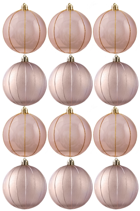 Hand Painted Shatterproof Bauble Design 17 (12 Pack)