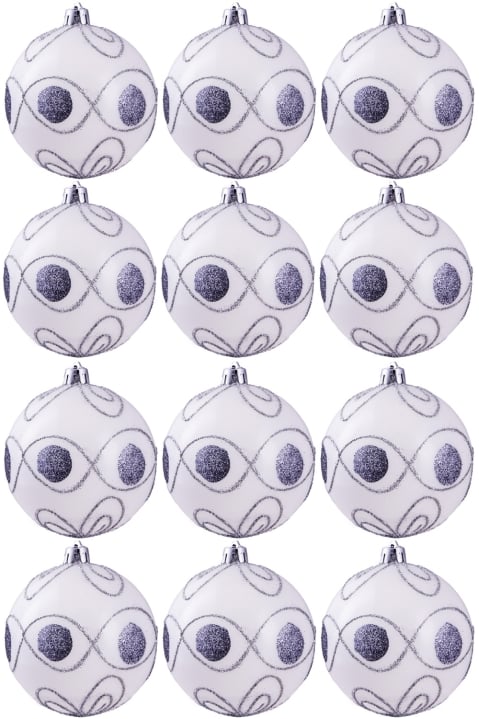 Hand Painted Shatterproof Bauble Design 20 (12 Pack)