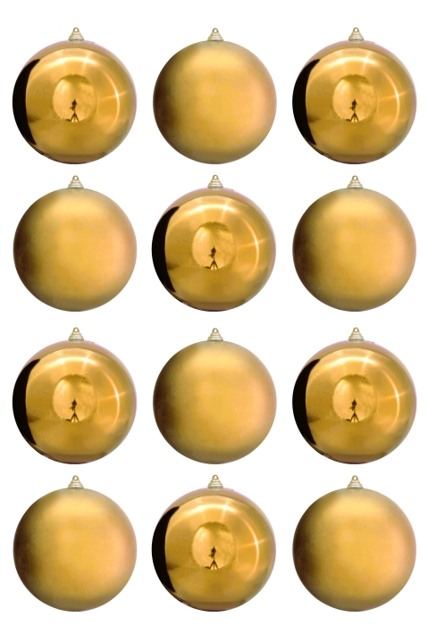 20cm Gold Bauble Set Shiny/Matte (12 pc)