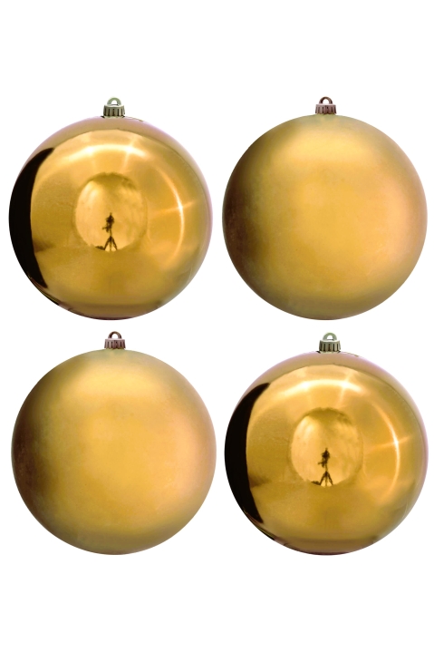 25cm Gold Bauble Set Shiny/Matte (4 pc)