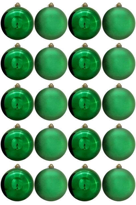 15cm Green Bauble Set Shiny/Matt (20 pc)