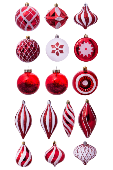 The Red & White Bauble 16pc Feature Set