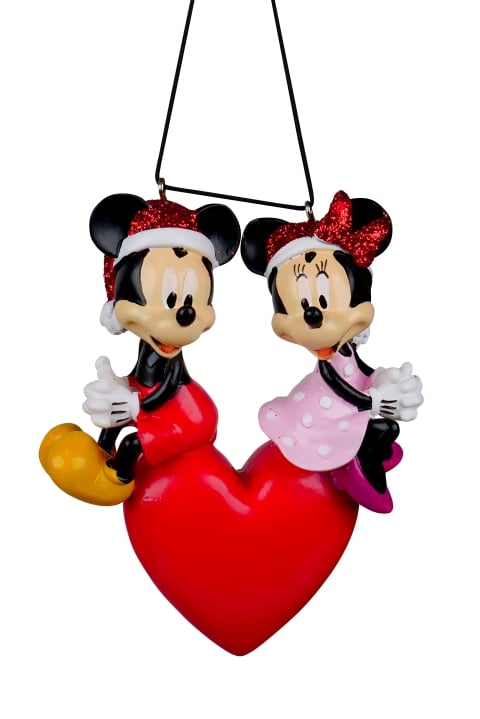 11cm Mickey & Minnie Loveheart Hanging Decoration - Disney Licensed       