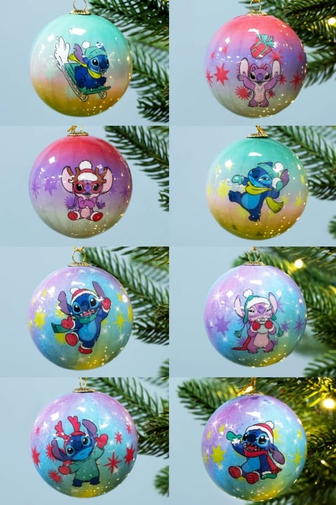 6cm Lilo & Stitch Baubles (8pc) - Disney Licensed