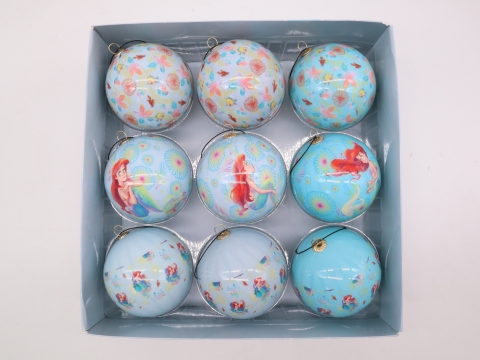 7.5cm Little Mermaid Ariel Baubles (9pc) - Disney Licensed