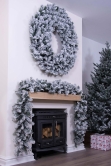 120cm Flocked Extra Wide Arbor Vitae Wreath