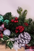 180cm Decorated Mixed Pine Garland with Tartan Bows