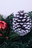 180cm Decorated Mixed Pine Garland with Red Baubles