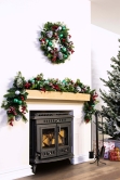 180cm Decorated Mixed Pine Garland with Tartan Bows