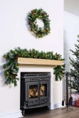 50cm Pre-lit Decorated Mixed Pine Wreath Warm White/Multicolour LEDs