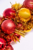 33cm Red & Gold Shatterproof Bauble Wreath