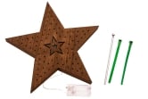 Brown Wooden Battery-Powered Star Tree Topper - Star Scene   