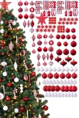 The 196pc Red & White Full Heavy Coverage Bauble Set (7ft trees)