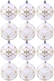 Hand Painted Shatterproof Bauble Design 5 (12 Pack)