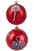 Hand Painted Shatterproof Bauble Design 8 (9-12 Pack)