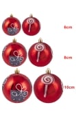 Hand Painted Shatterproof Bauble Design 8 (9-12 Pack)