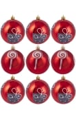 Hand Painted Shatterproof Bauble Design 8 (9-12 Pack)