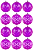 Hand Painted Shatterproof Bauble Design 1 (12 Pack)