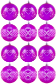 Hand Painted Shatterproof Bauble Design 1 (12 Pack)