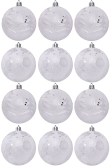 Hand Painted Shatterproof Bauble Design 14 (12 Pack)