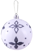 10cm Hand Painted Shatterproof Bauble Design 19 (9 Pack)