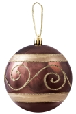 Hand Painted Shatterproof Bauble Design 25 (9-12 Pack)