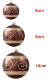 Hand Painted Shatterproof Bauble Design 25 (9-12 Pack)