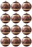 Hand Painted Shatterproof Bauble Design 25 (9-12 Pack)