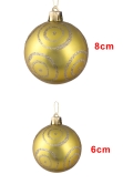 Hand Painted Shatterproof Bauble Design 22 (12 Pack)