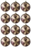 Hand Painted Shatterproof Bauble Design 27 (9-12 Pack)