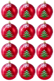 Hand Painted Shatterproof Bauble Design 28 (9-12 Pack)