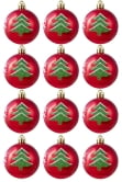 Hand Painted Shatterproof Bauble Design 28 (9-12 Pack)