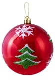 Hand Painted Shatterproof Bauble Design 28 (9-12 Pack)