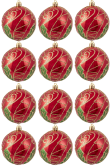 Hand Painted Shatterproof Bauble Design 31 (12 Pack)