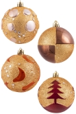 Hand Painted Shatterproof Bauble Design 36 (12 Pack)