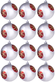 Hand Painted Shatterproof Bauble Design 39 (12 Pack)