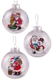 Hand Painted Shatterproof Bauble Design 40 (9-12 Pack)