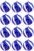 Hand Painted Shatterproof Bauble Design 42 (12 Pack)